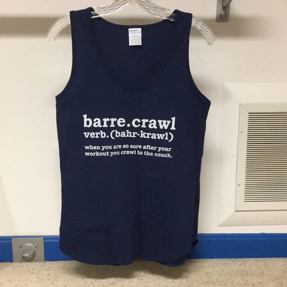 NWOT deep navy, 100% cotton “barre.crawl” tank - size M - Picture 1 of 10